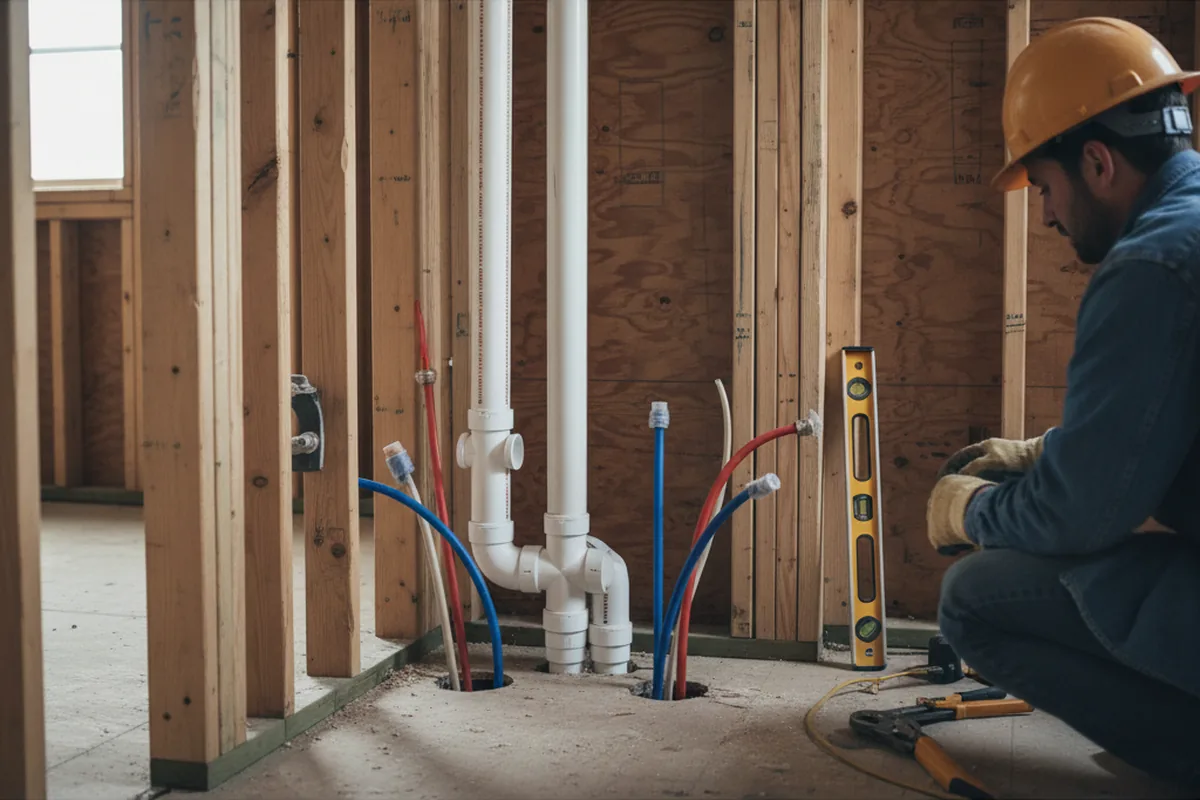 Drain and supply rough-in during Garbage Disposal Repair in Oriental